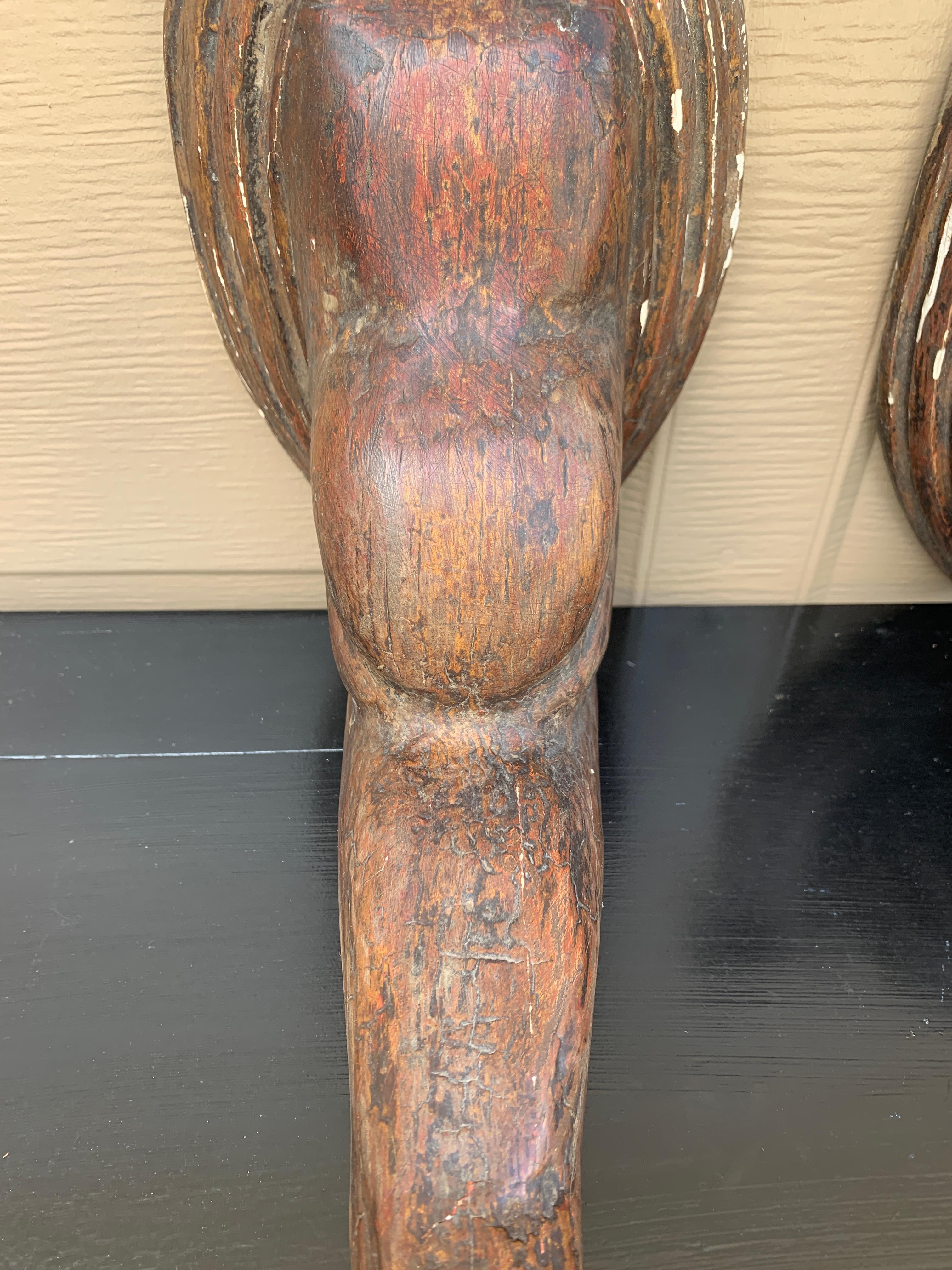 20th Century Vintage Trompe L'Oeil Plaster Arm Candle Sconces, Pair For Sale