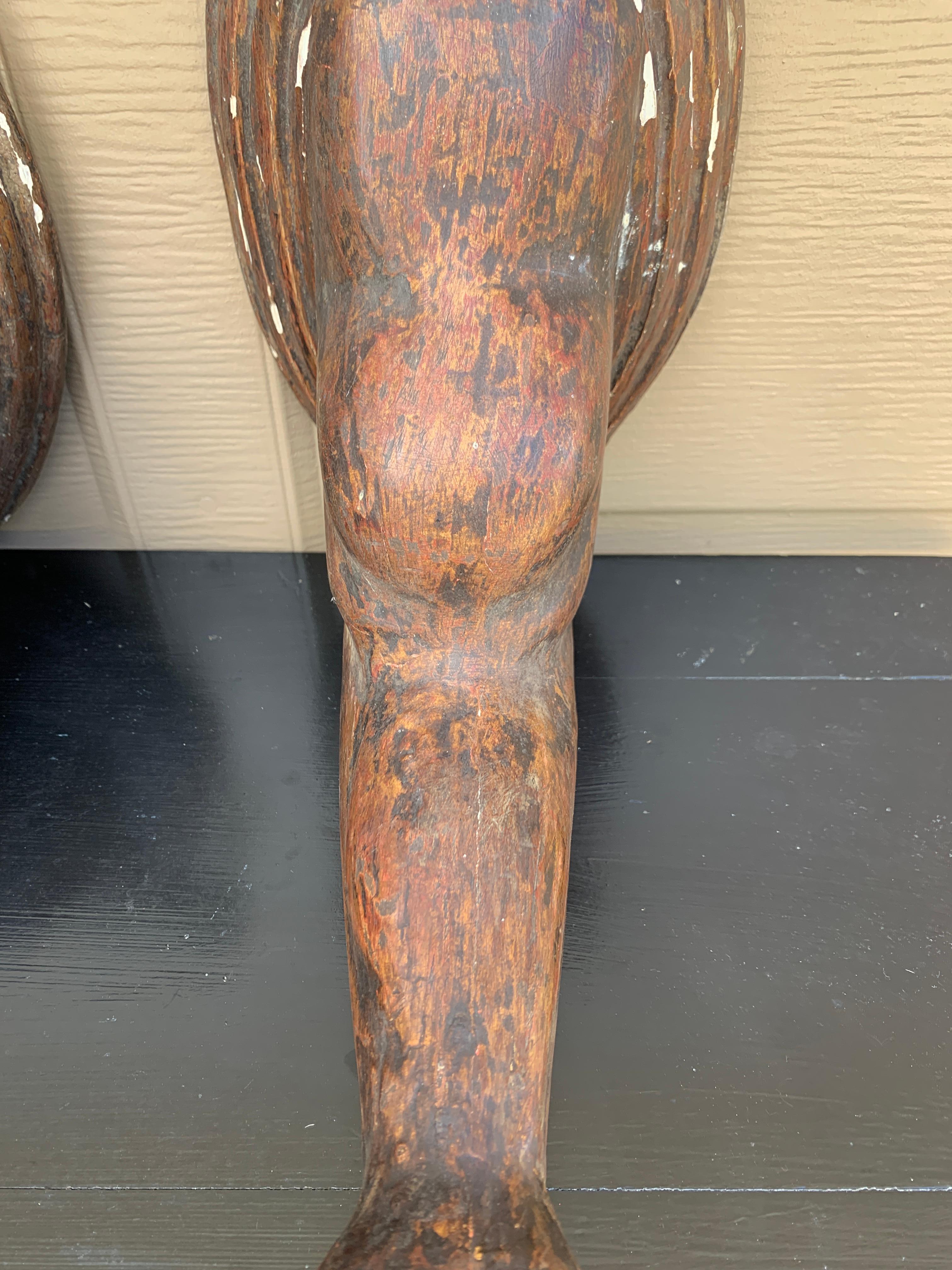 Vintage Trompe L'Oeil Plaster Arm Candle Sconces, Pair For Sale 2