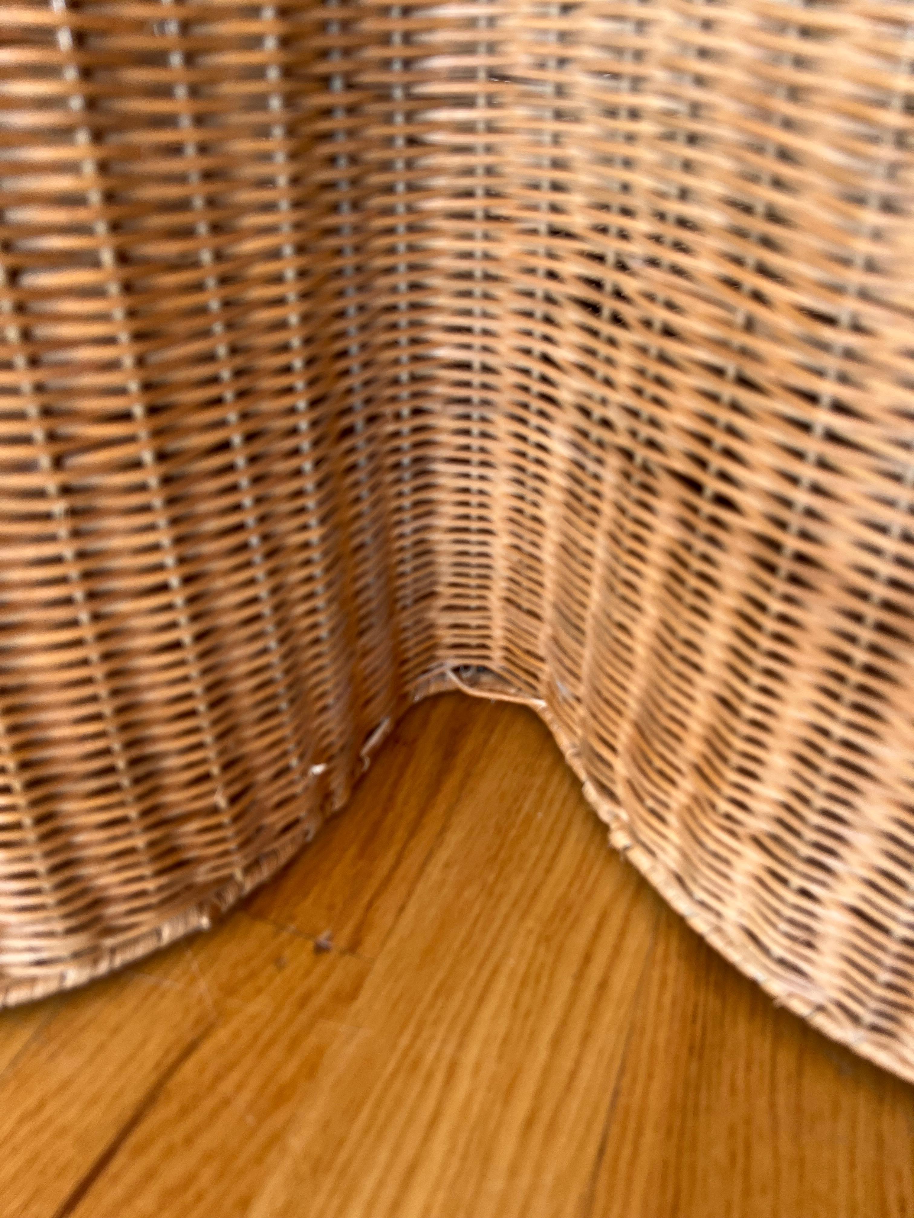 Vintage Trompe l’Oeil Wicker Console Table with Sculptural Draped Silhouette In Good Condition In Black Rock, CT