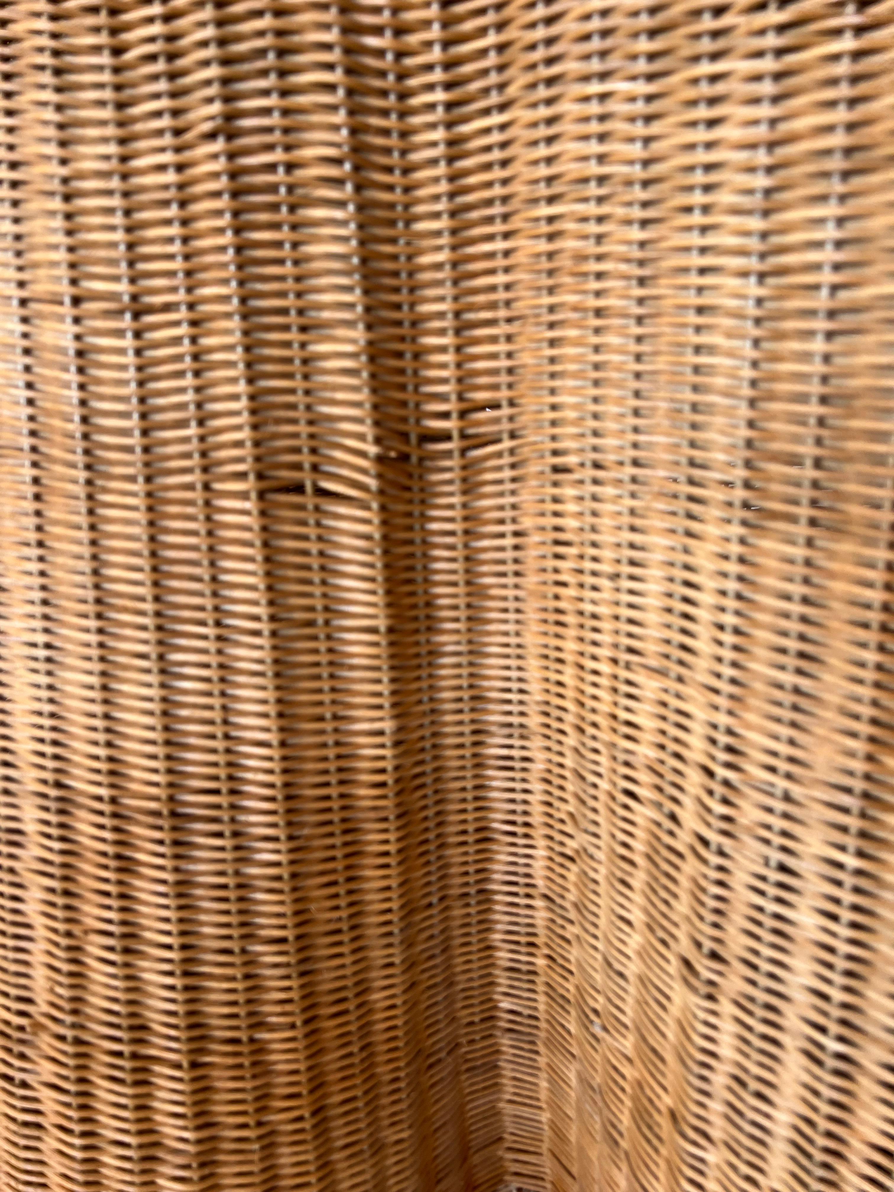 Late 20th Century Vintage Trompe l’Oeil Wicker Console Table with Sculptural Draped Silhouette
