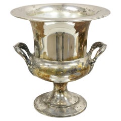 Antique Trophy Cup Worn Silver Plated Champagne Chiller Ice Bucket by Bristol