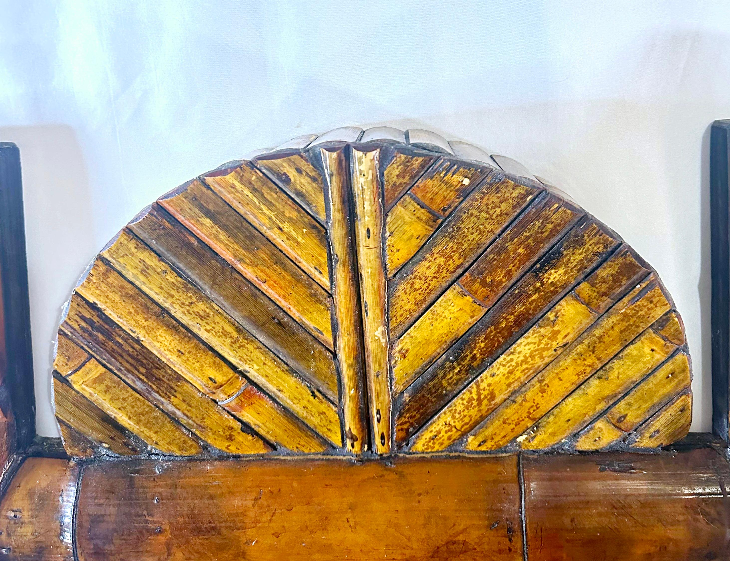 Vintage Tropical Bamboo Mirror For Sale 3