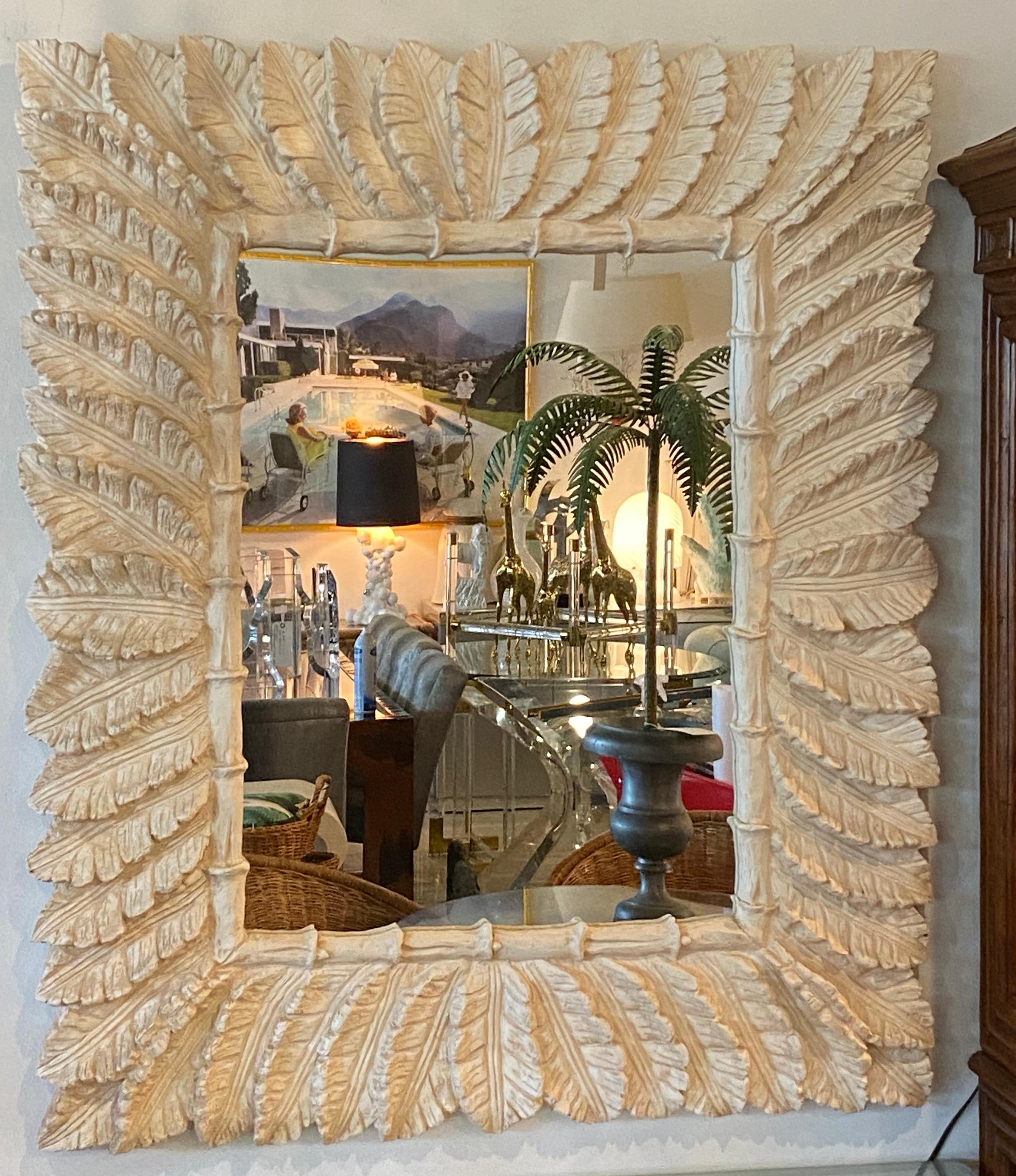 mirror with fake leaves