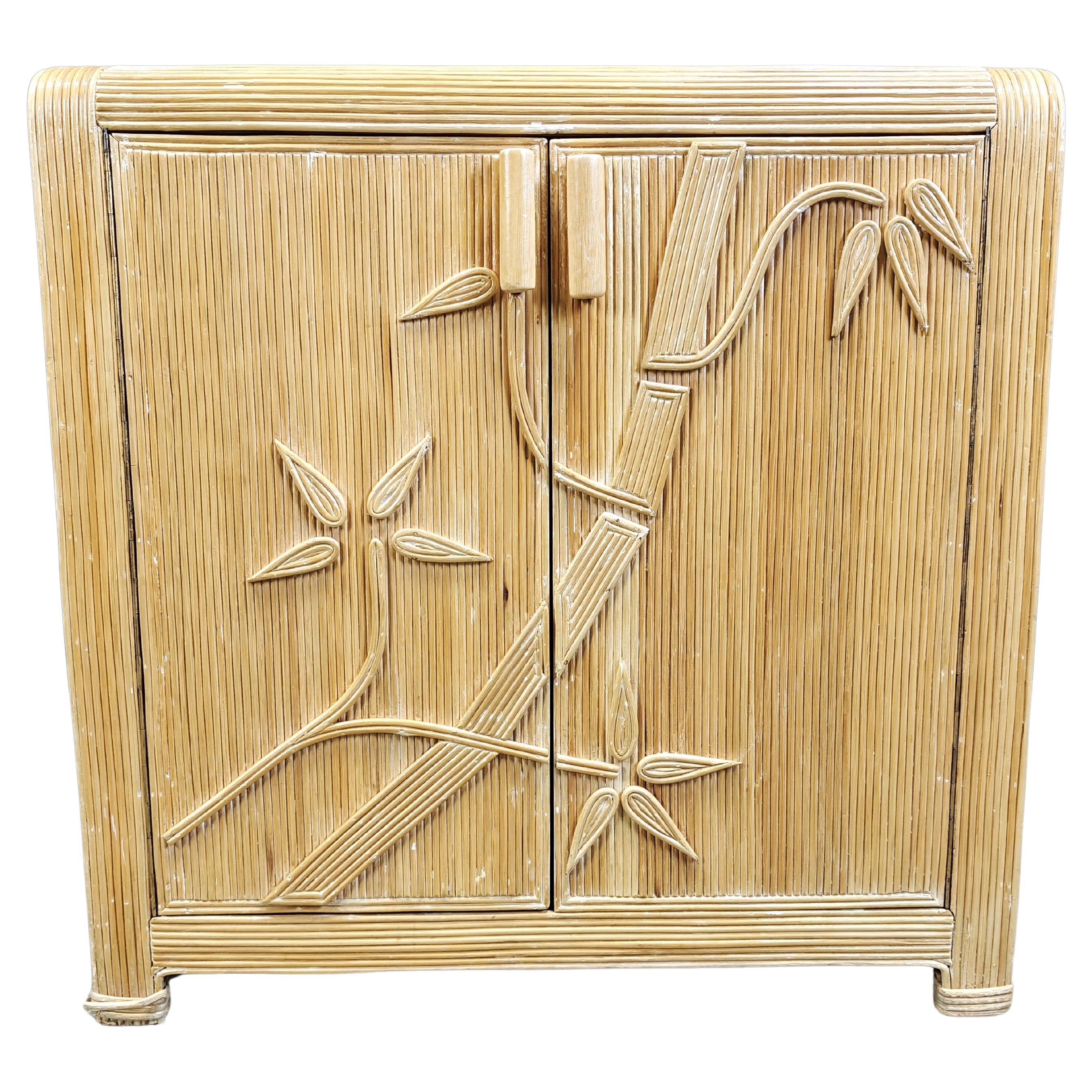 Vintage tropical split reed cabinet, 1970s