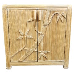 Vintage tropical split reed cabinet, 1970s