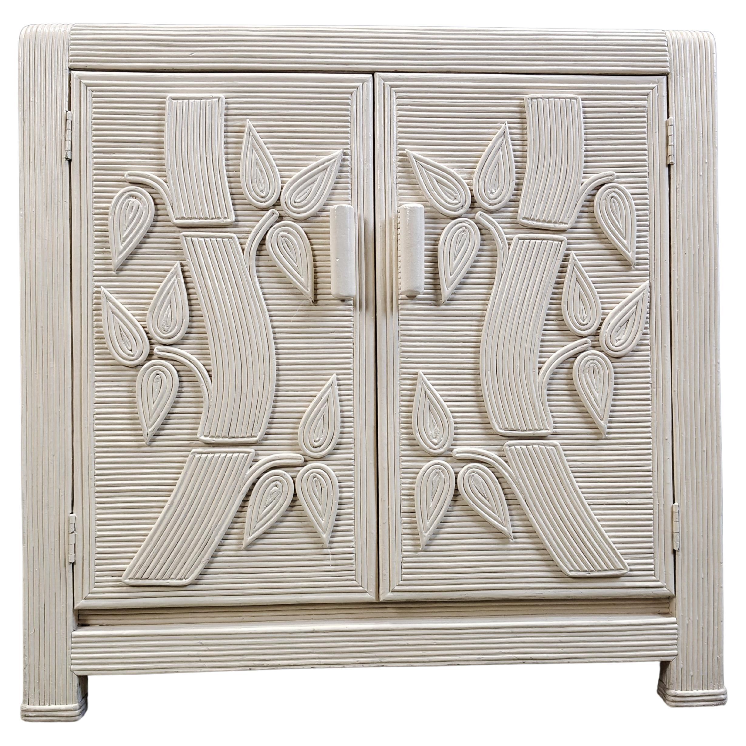 Vintage tropical split reed cabinet, 1970s