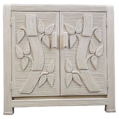 Vintage tropical split reed cabinet, 1970s