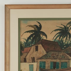Vintage Tropical Watercolor of Barbados by Wilmot Emerton Heitland