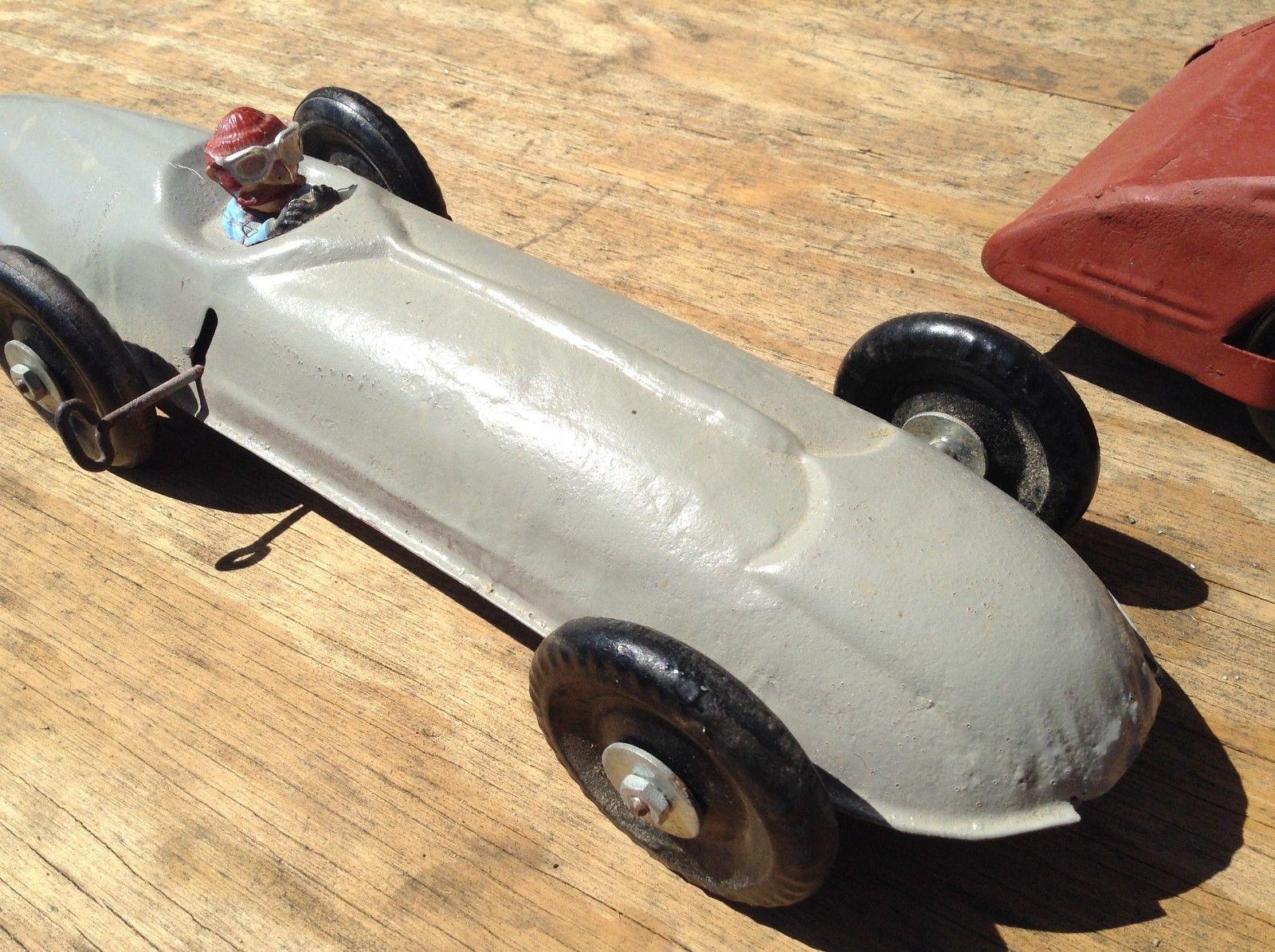 Vintage Truck with Racecar Toy In Fair Condition For Sale In Orange, CA