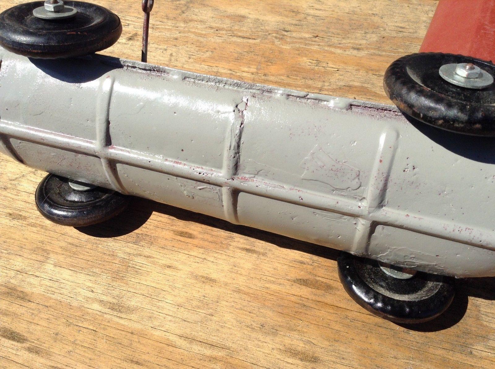 Tin Vintage Truck with Racecar Toy For Sale