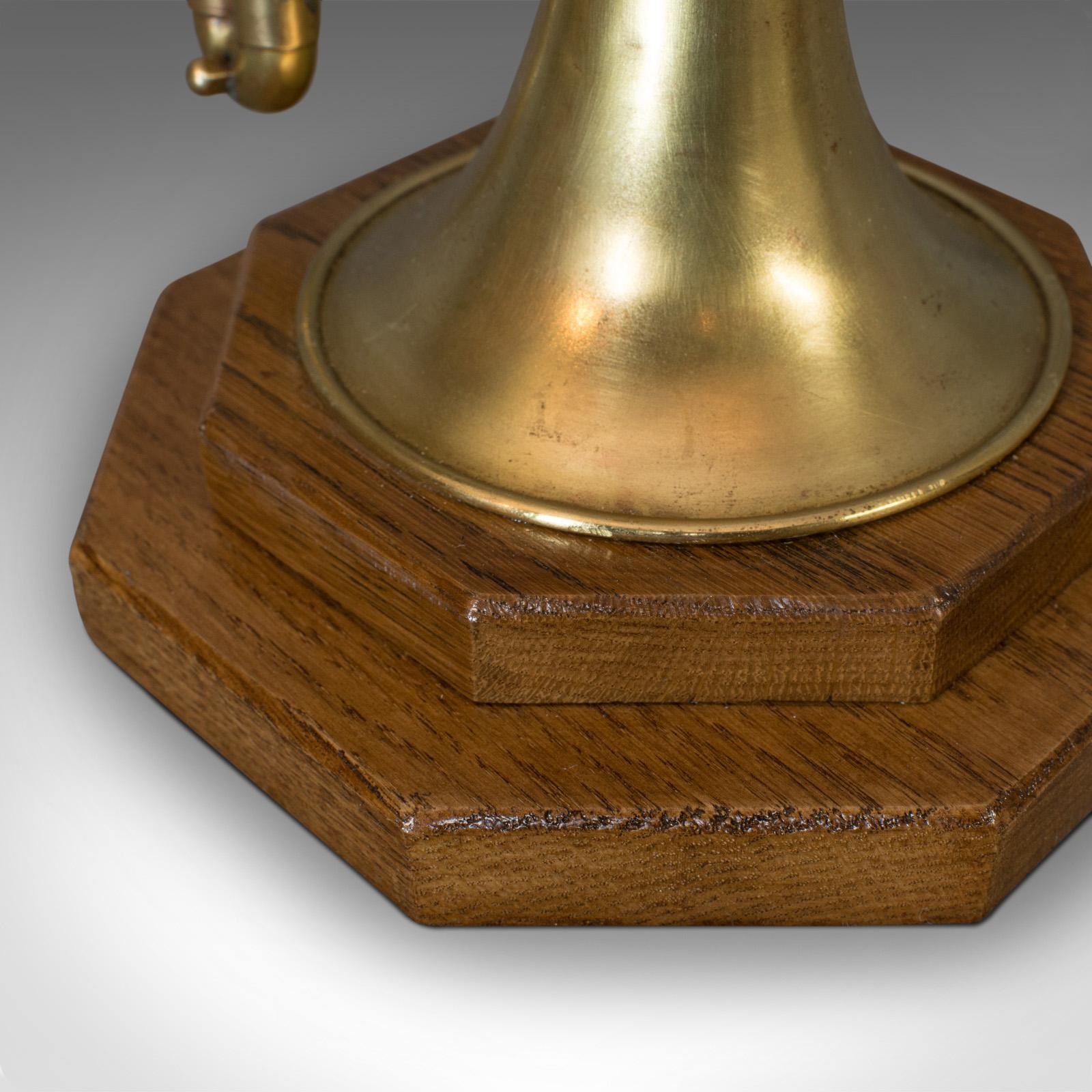 Vintage Trumpet Lamp, English, Oak, Brass, Musical Instrument, Light, Pendant 4