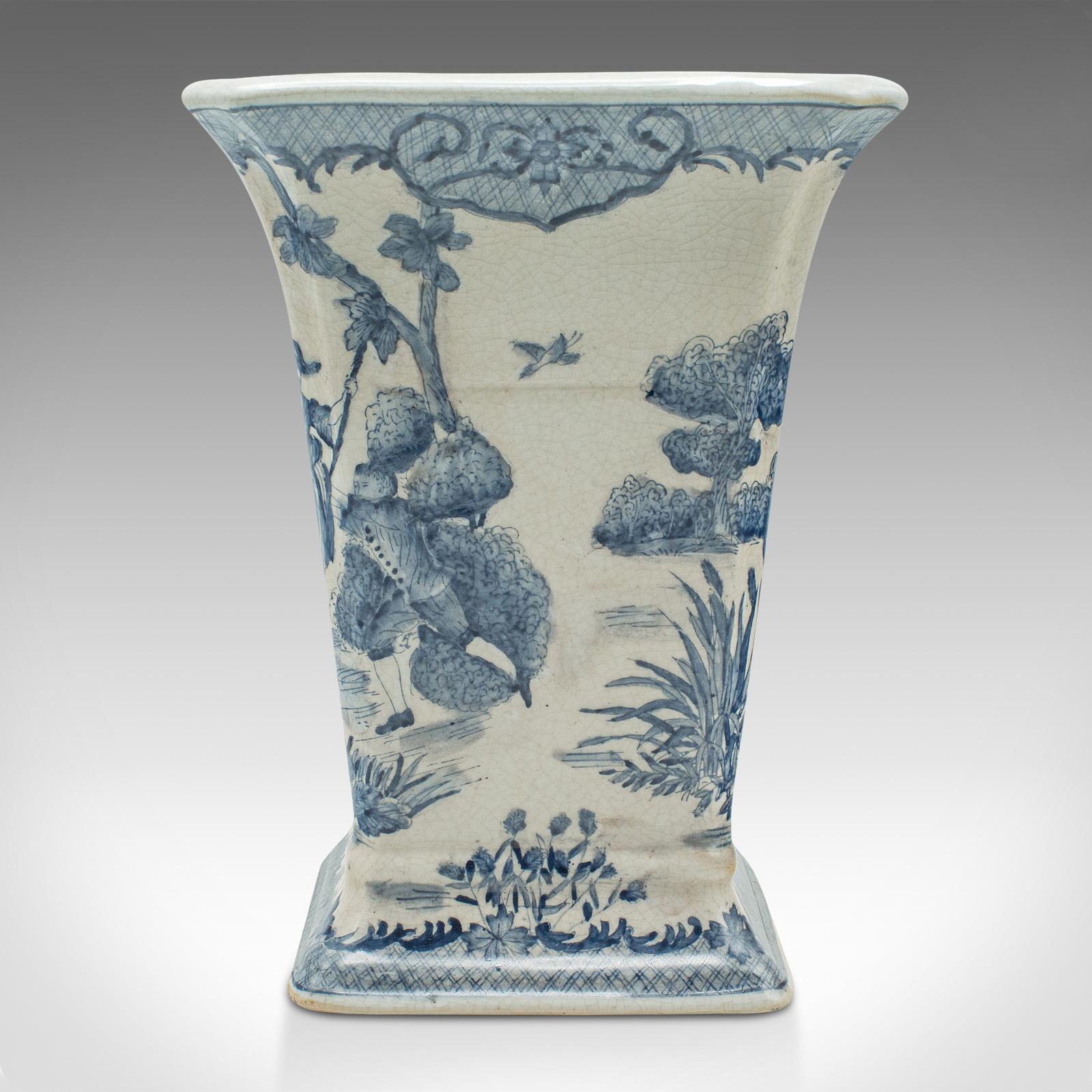 Chinese Export Vintage Trumpet Vase, Chinese, Ceramic, Flower Sleeve, European Romantic Taste For Sale