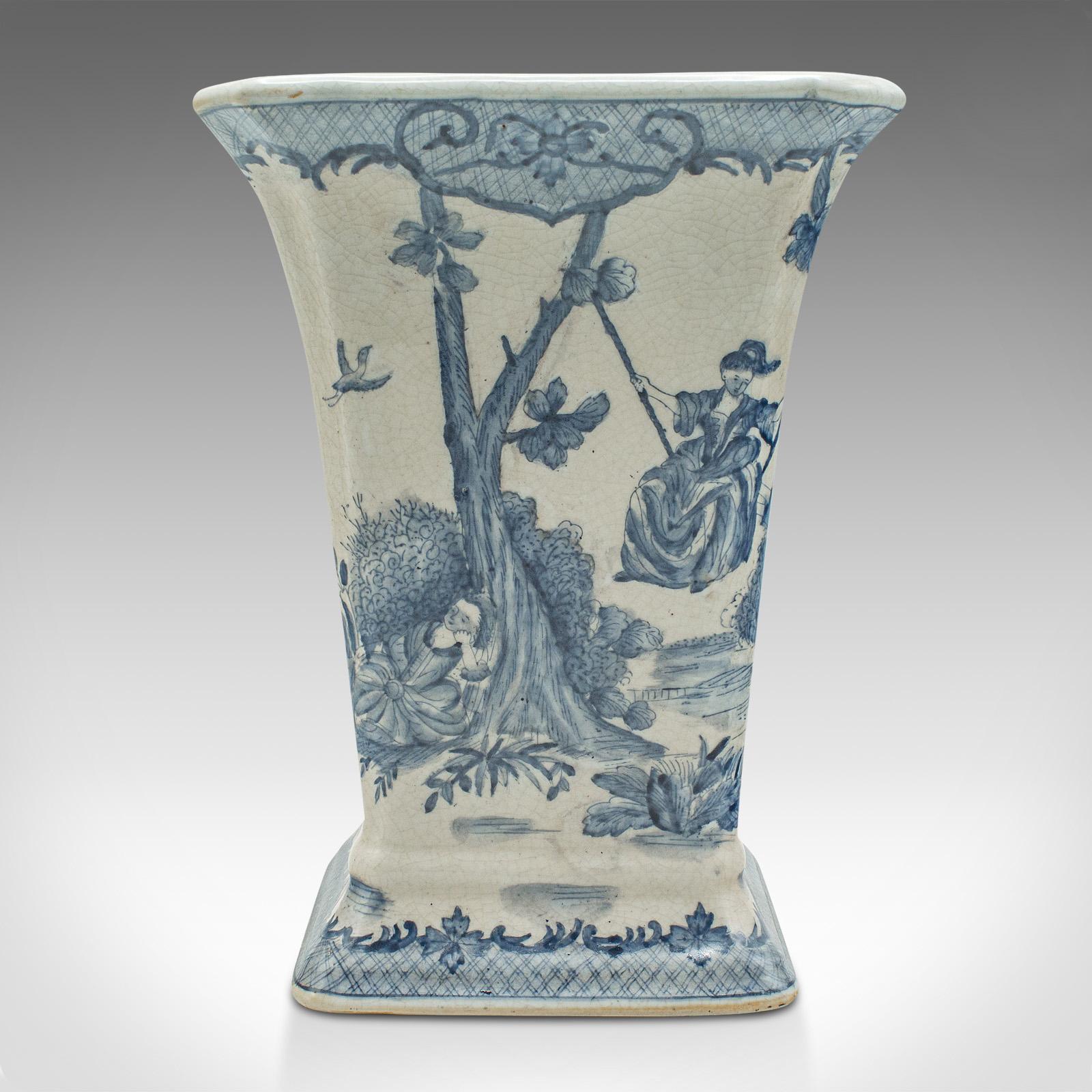 Vintage Trumpet Vase, Chinese, Ceramic, Flower Sleeve, European Romantic Taste In Good Condition For Sale In Hele, Devon, GB