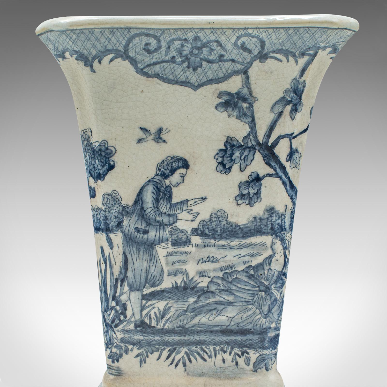 Vintage Trumpet Vase, Chinese, Ceramic, Flower Sleeve, European Romantic Taste For Sale 3