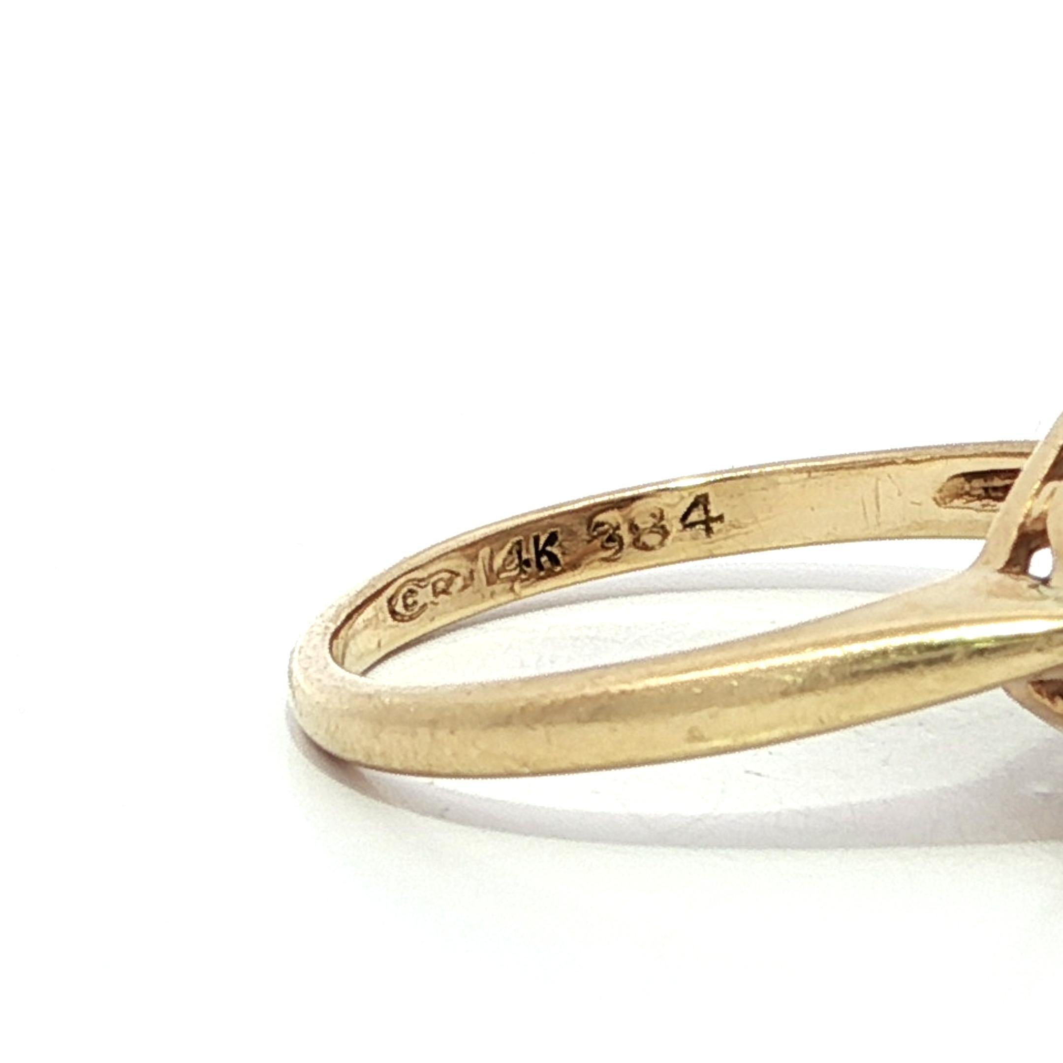 Vintage TT Gold 0,30ctw Diamant Filigran geätzte Arbeit Marquise Form Abendessen Ring im Angebot 4