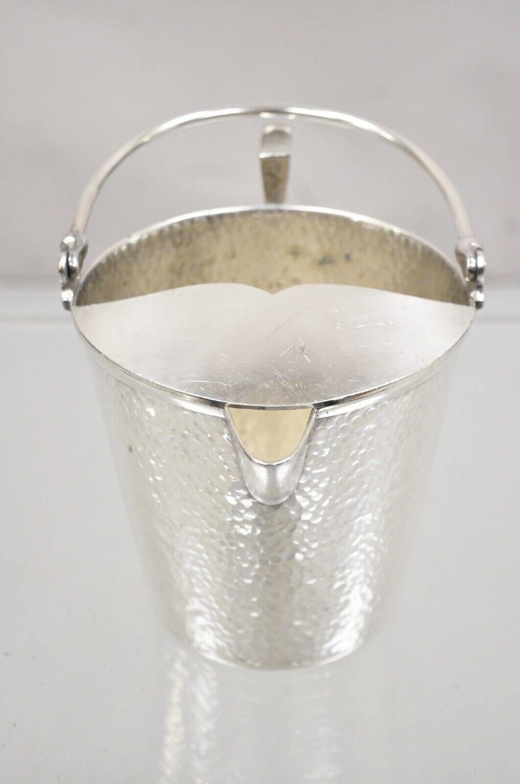 Vintage T&T Hand Hammered Silver Plated Art Deco Small Watering Can Pitcher For Sale 8