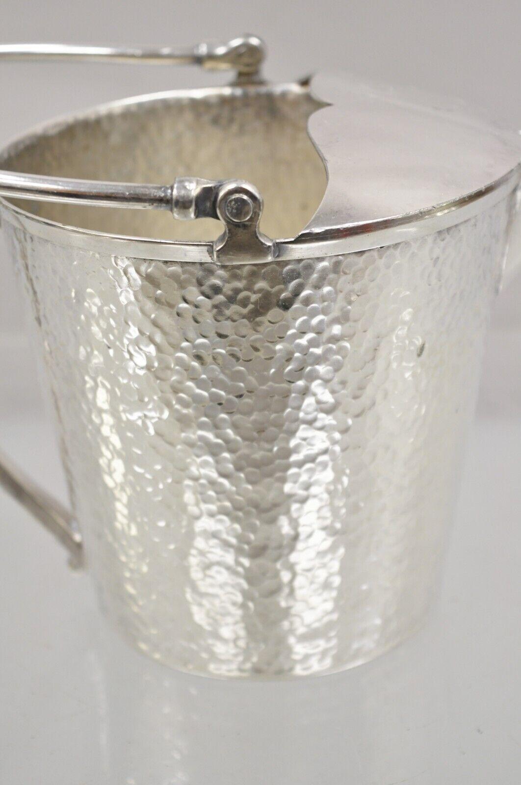 Vintage T&T Hand Hammered Silver Plated Art Deco Small Watering Can Pitcher For Sale 1