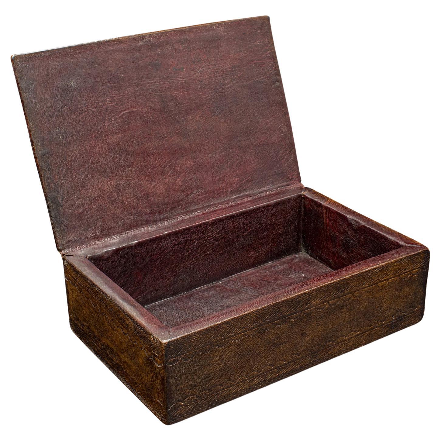 Tuareg Handgefertigte Vintage-Schachtel, afrikanisch, Leder, Deko-Etui, Mid-Century