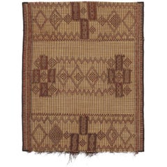 Vintage Tuareg Mat, Beige-Brown Tribal Geometric Patterns - Rug & Kilim Vintage Tuareg Mat, Beige-Brown Tribal Geometric Patterns - Rug & Kilim