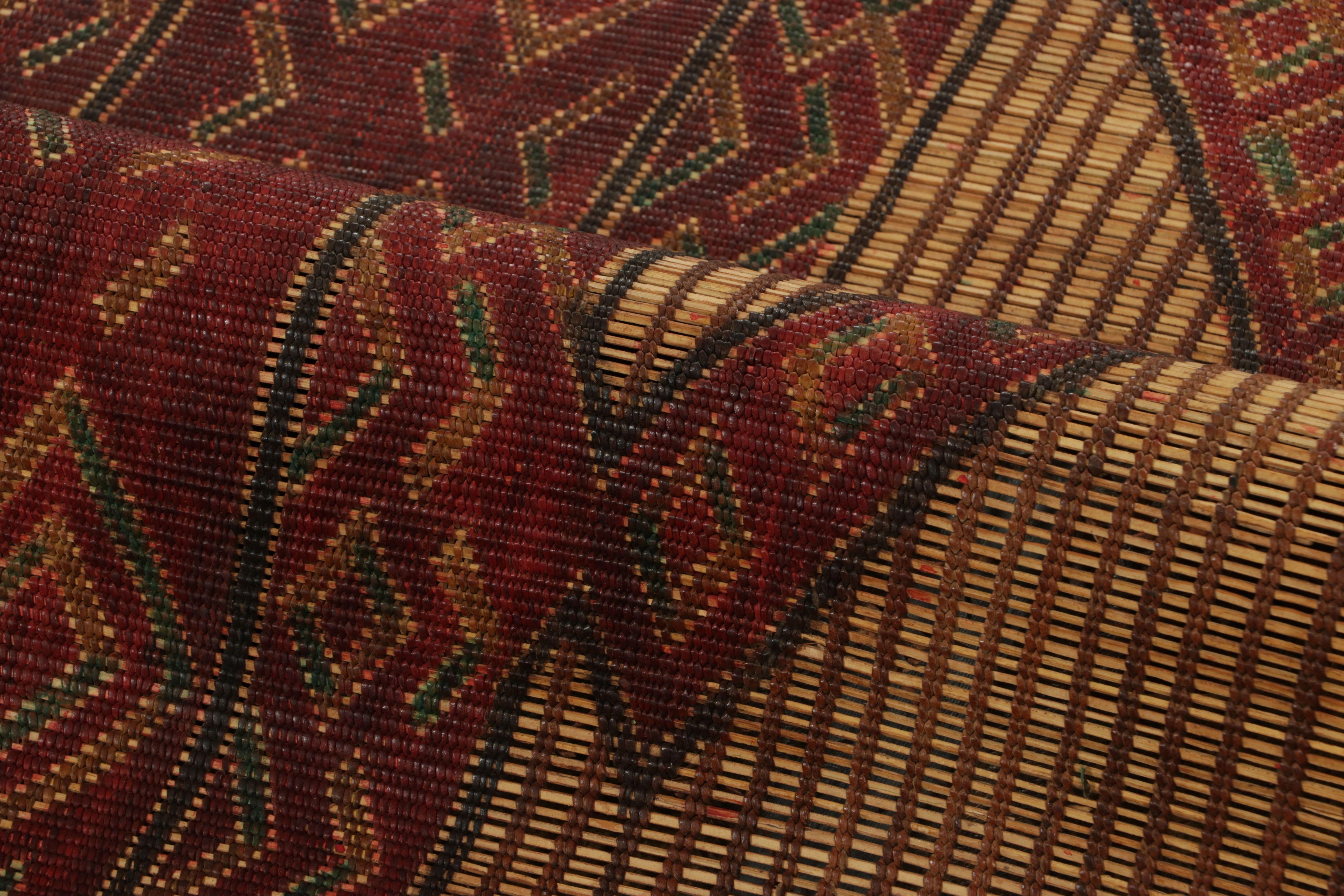 Mid-20th Century Vintage Tuareg Mat, Beige-Red Tribal Geometric Patterns - Rug & Kilim For Sale