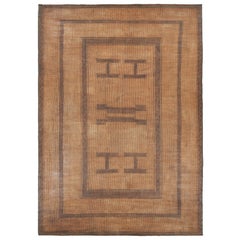 Tappeto Tuareg vintage, motivi geometrici marroni e beige - Rug & Kilim