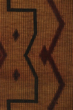 Tappeto Tuareg vintage, marrone dorato con motivi geometrici tribali - Rug & Kilim