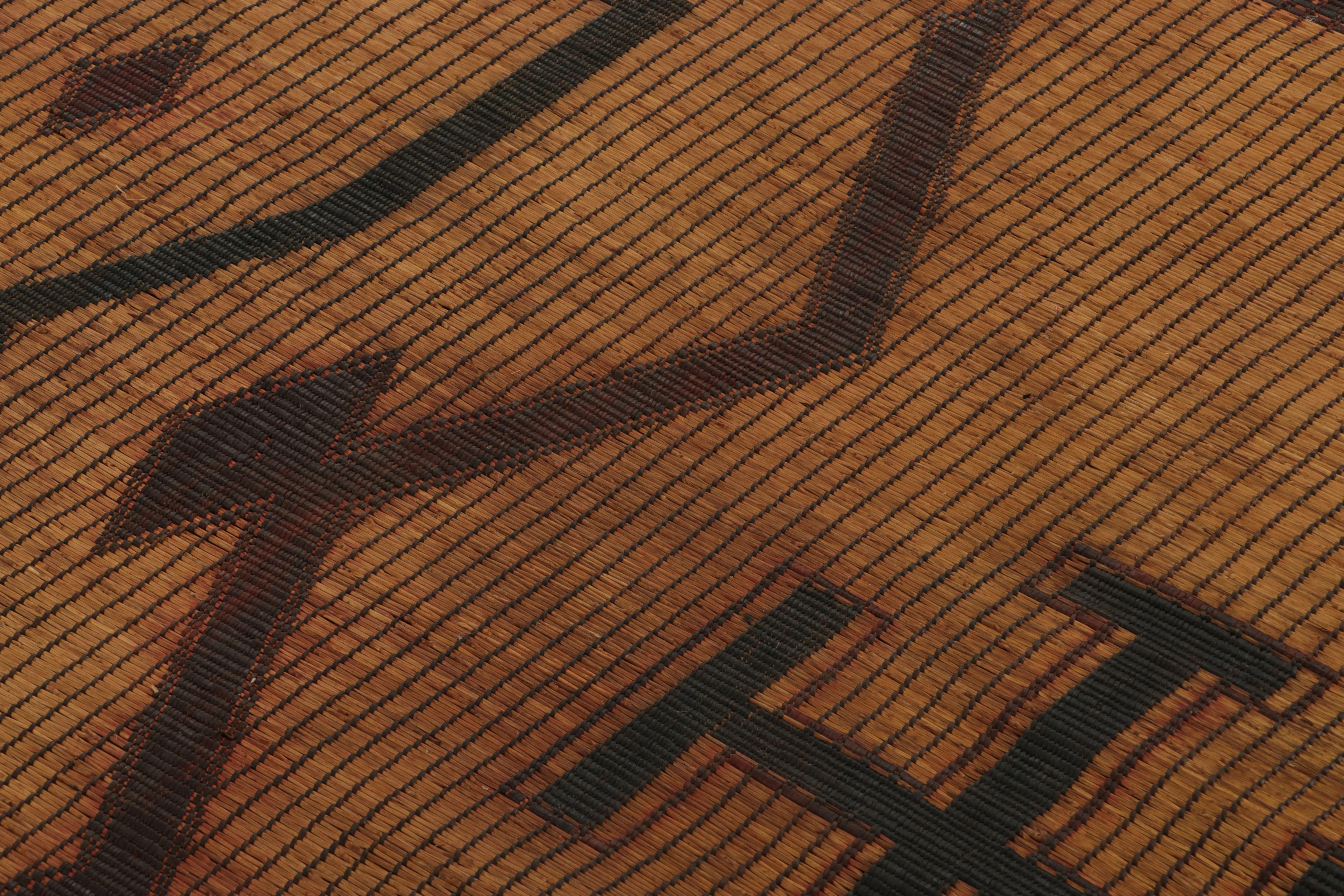 Mauritanian Vintage Tuareg Mat, Golden Brown with Bold Tribal Geometric Motifs - Rug & Kilim For Sale