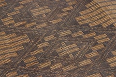 Tappeto Tuareg vintage in marrone e beige con motivi geometrici a diamante