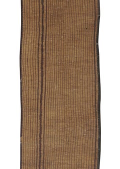 Vintage Tuareg Mat Runner, Brown with Rich Leather Stripes – Rug 
Kilim