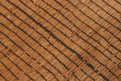 Vintage Tuareg Mat Runner, Luminous Bronze with Rich Brown Stripes - Rug & Kilim