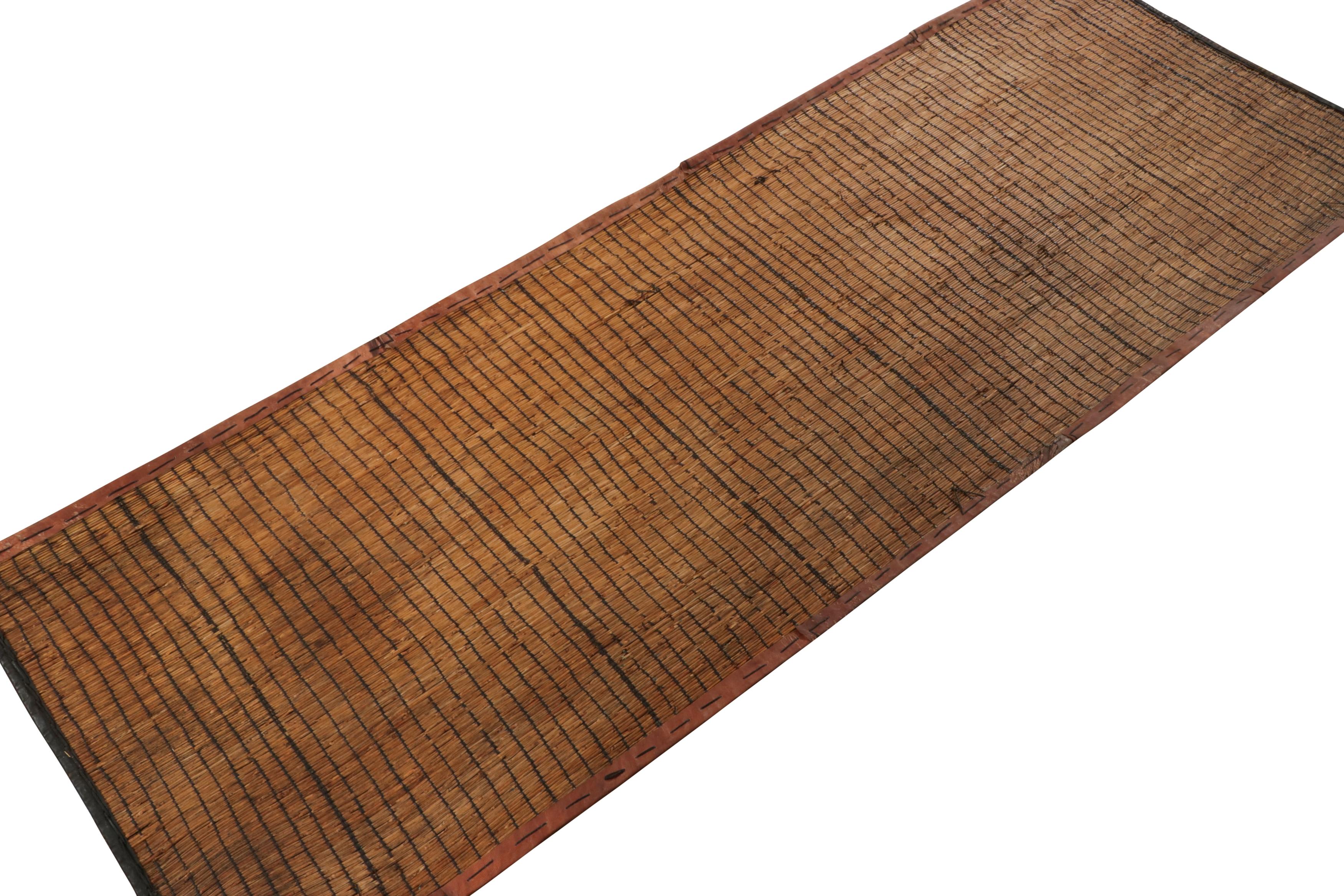 Mauritano Tappeto Tuareg vintage, bronzo luminoso con strisce marroni - Rug & Kilim in vendita