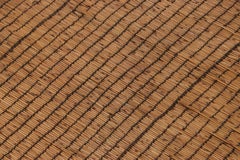 Vintage Tuareg Mat Runner, Warm and Rich Gold and Brown Stripes - Rug & Kilim