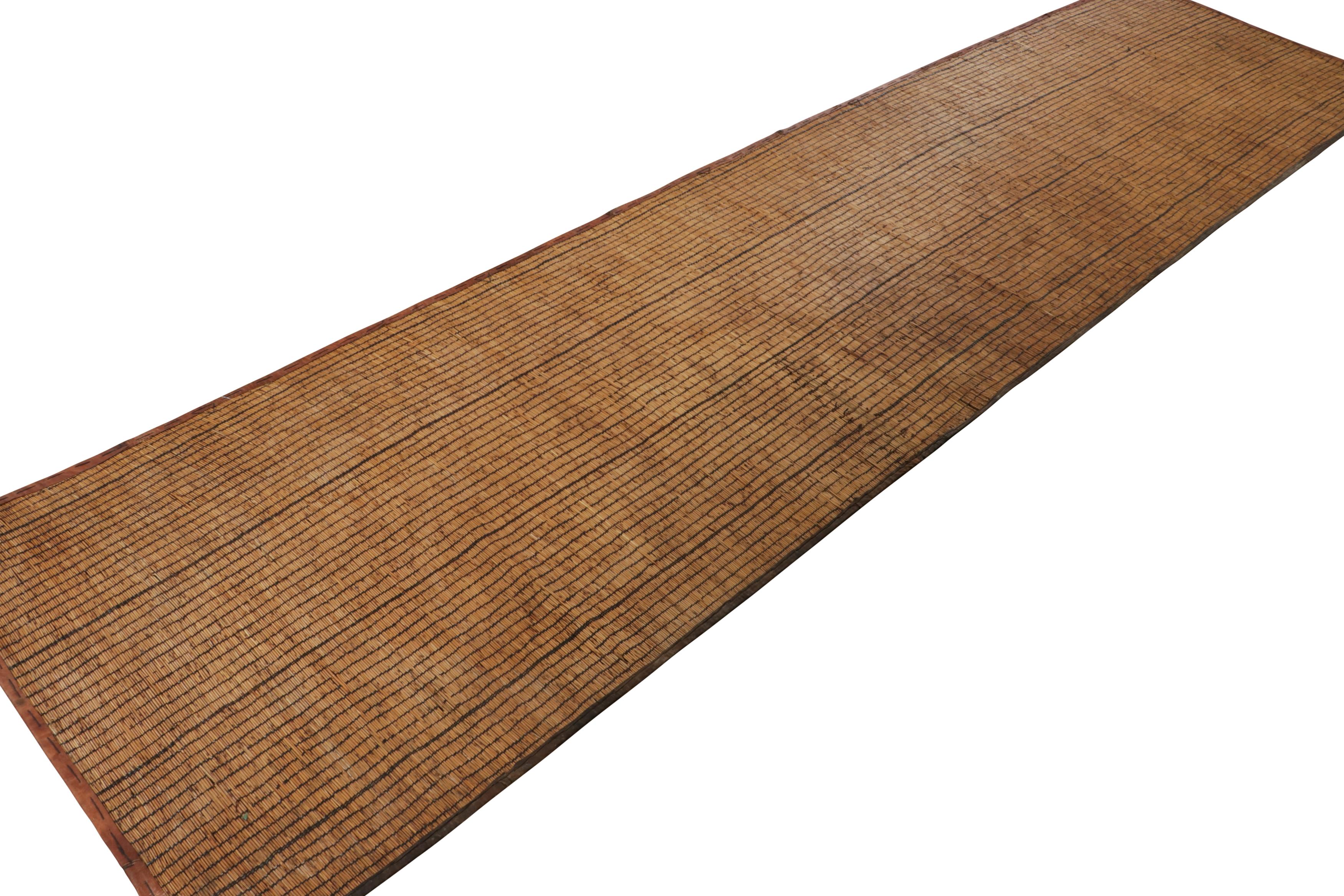 Vintage Tuareg Matte Läufer, warm und reich Gold und Braun Streifen - Rug & Kilim (Mauretanisch) im Angebot