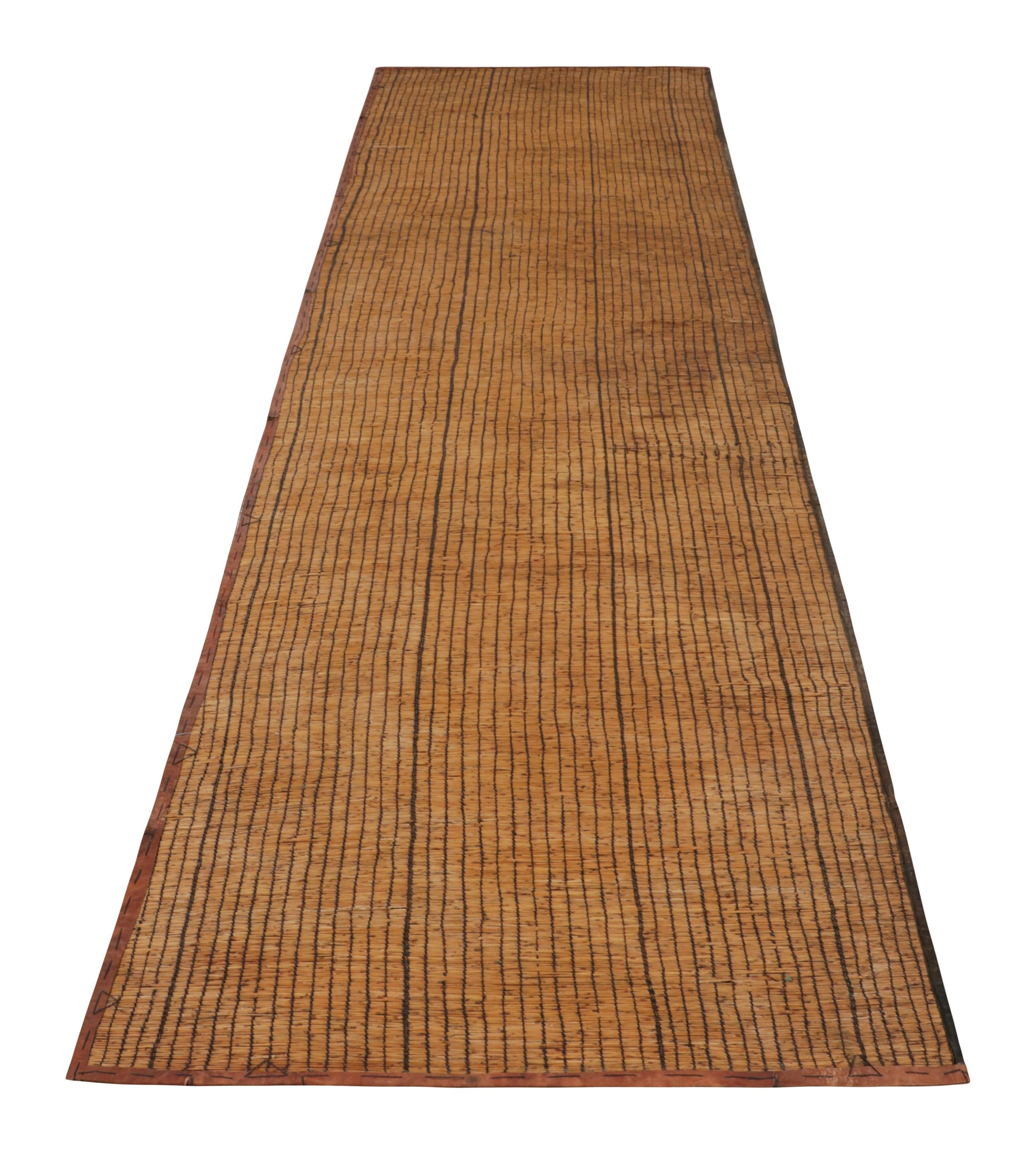 Vintage Tuareg Matte Läufer, warm und reich Gold und Braun Streifen - Rug & Kilim (Handgeknüpft) im Angebot