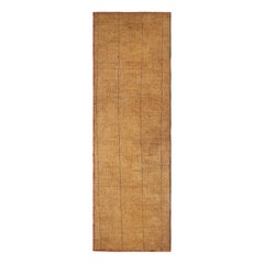 Vintage Tuareg Matte Läufer, warm und reich Gold und Braun Streifen - Rug & Kilim