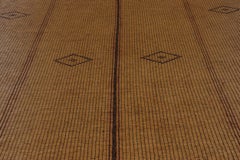 Vintage Tuareg Runner Mat, Beige Minimalist Tribal Geometric Pattern-Rug & Kilim