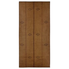 Vintage Tuareg Runner Mat, Beige Minimalist Tribal Geometric Pattern-Rug & Kilim