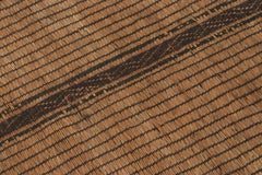Vintage Tuareg Runner Mat, Brown and Beige Striped Patterns - Rug & Kilim