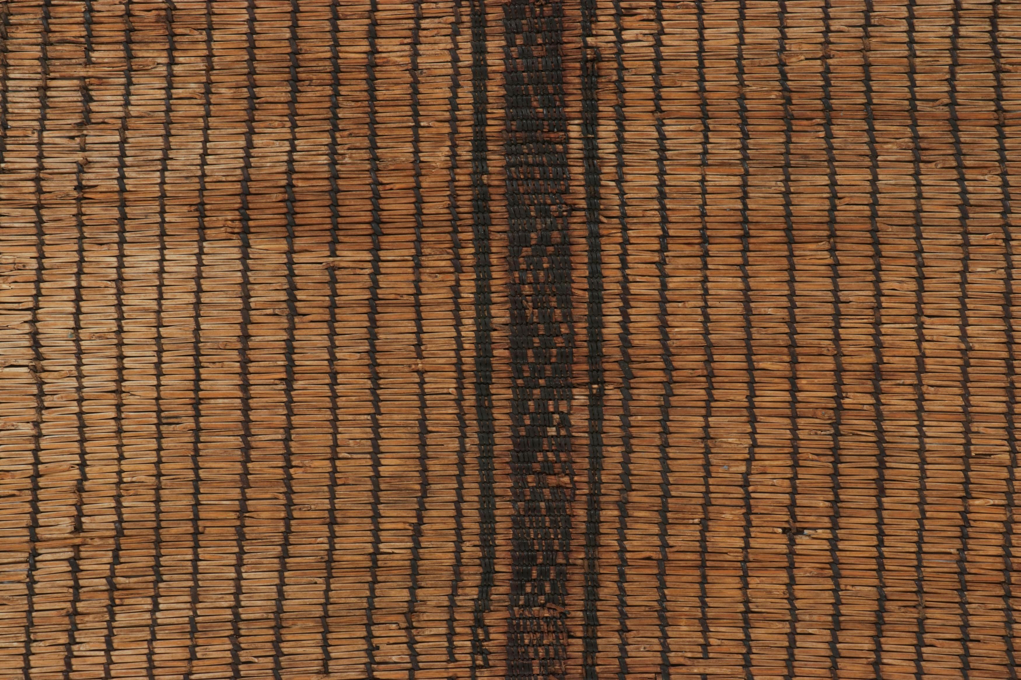 Mauritano Tappeto Tuareg vintage, a righe marroni e beige - Rug & Kilim in vendita