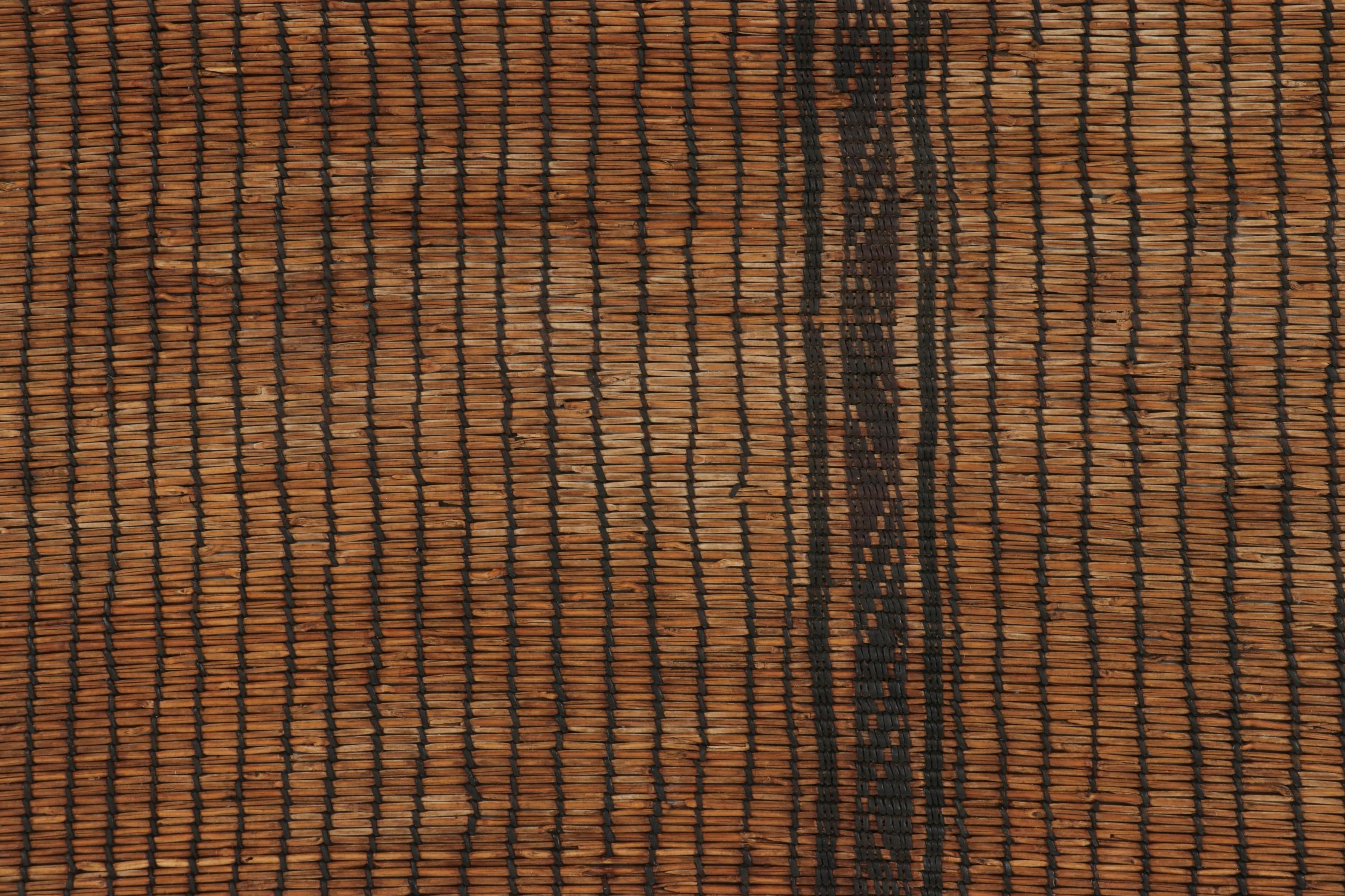 Mauritano Tappeto Tuareg vintage, a righe marroni e beige - Rug & Kilim in vendita