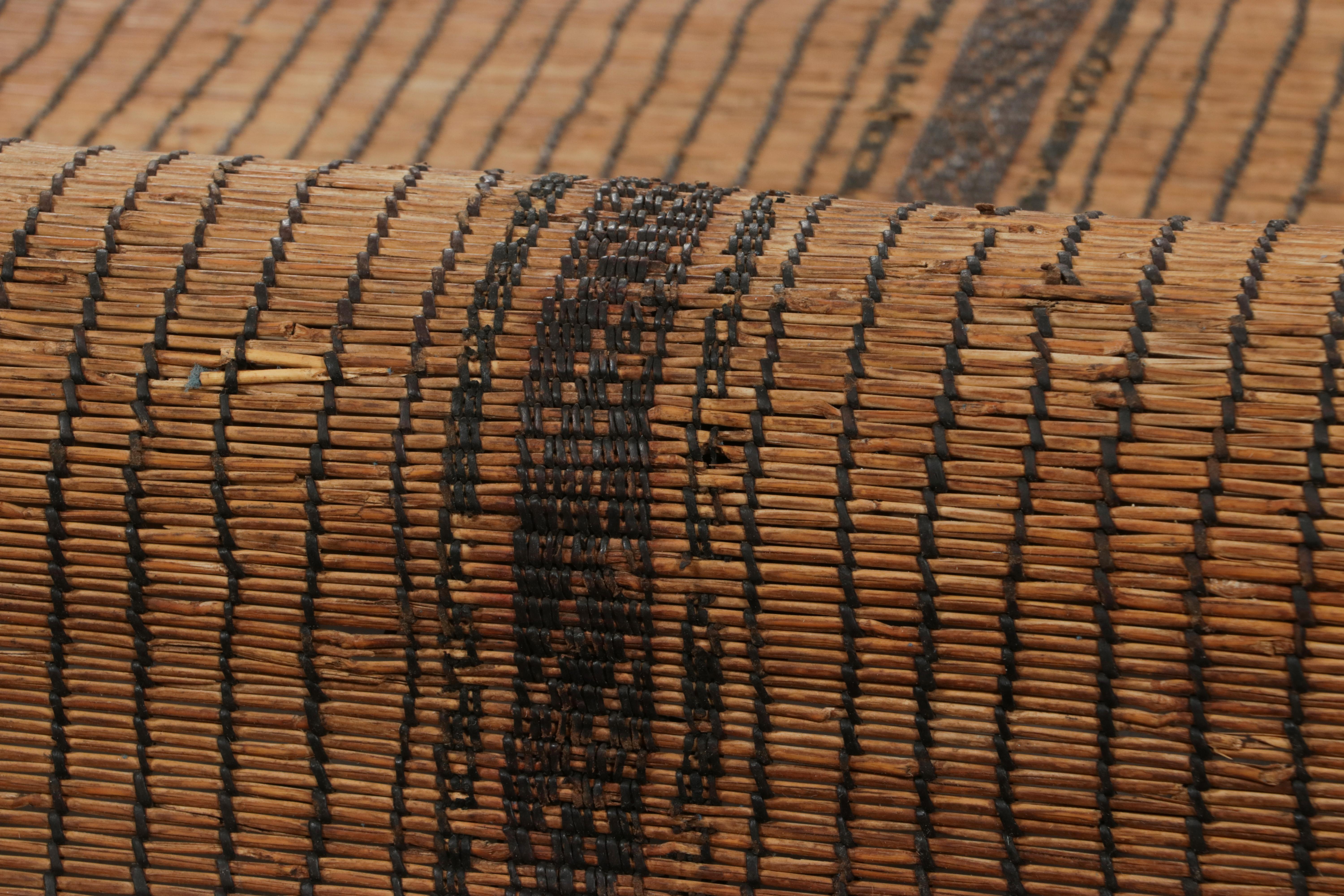 Vintage Tuareg Runner Mat, Brown and Beige Striped Patterns - Rug & Kilim For Sale 1