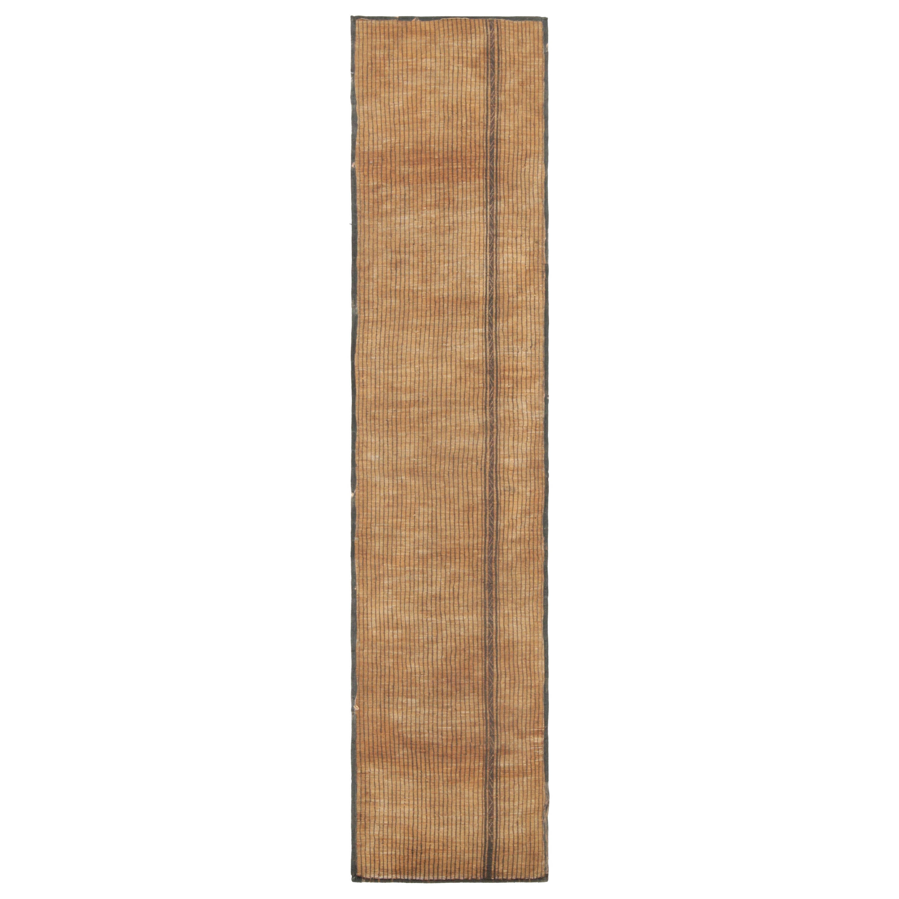 Tappeto Tuareg vintage, a righe marroni e beige - Rug & Kilim