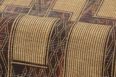Vintage Tuareg Runner with Geometric Designs in Beige and Brown - Rug & Kilim