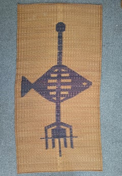Vintage Tuareg Woven Rush Mat – African Saharan Decorative Arts Interior design