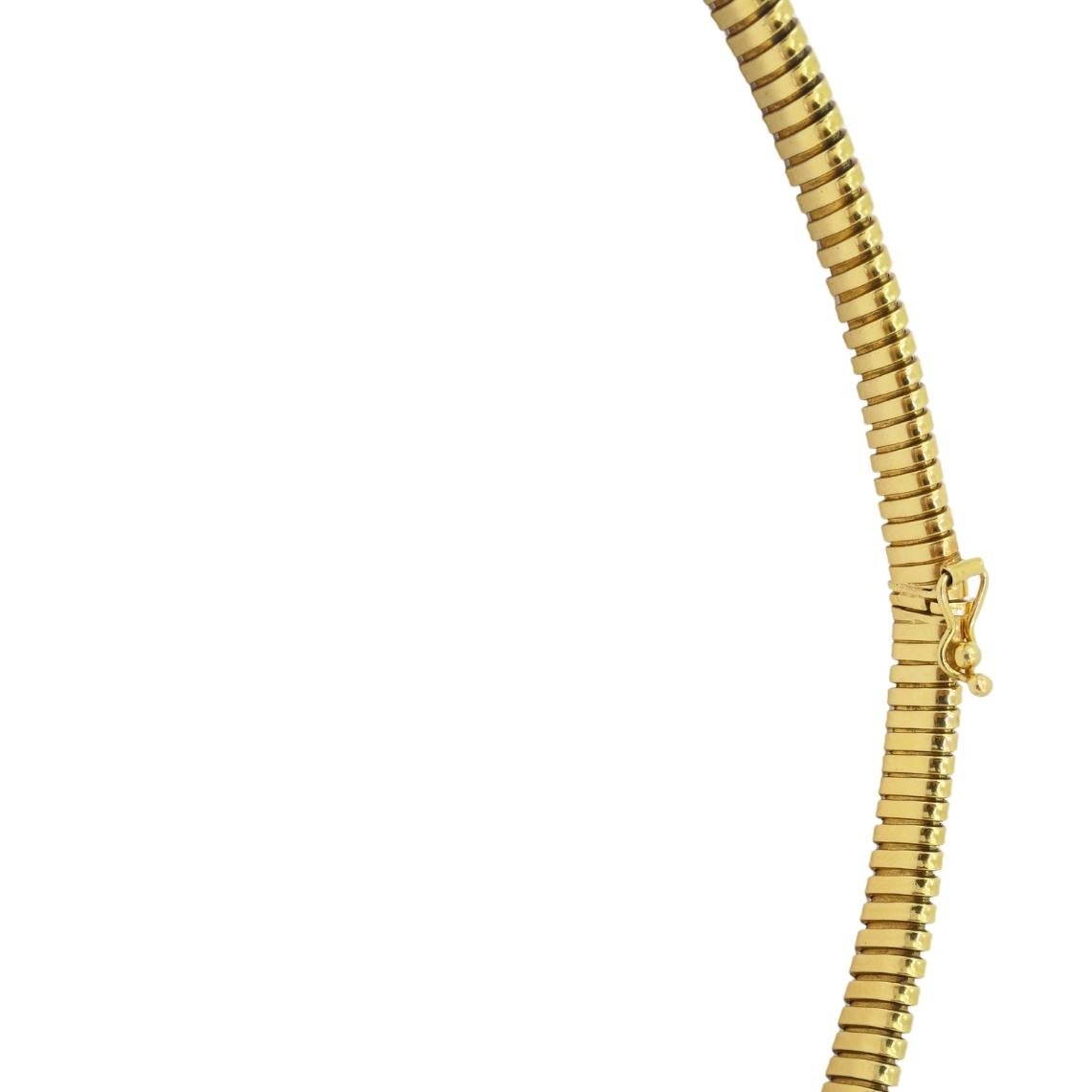 Women's or Men's Vintage Tubogas Necklace 18k Gold Estate Jewelry For Sale