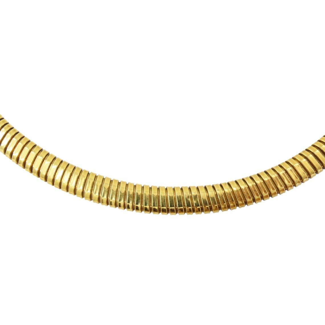 Vintage Tubogas Necklace 18k Gold Estate Jewelry For Sale 1