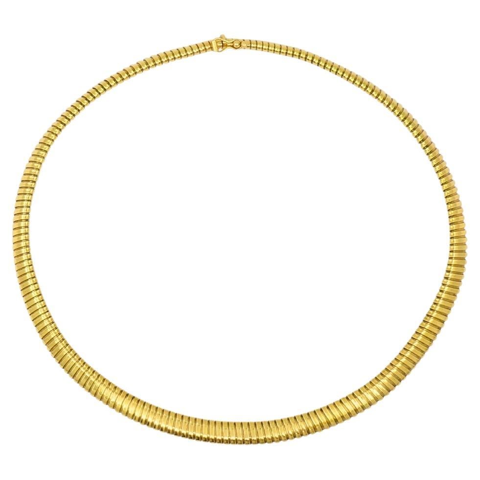 Vintage Tubogas Necklace 18k Gold Estate Jewelry For Sale