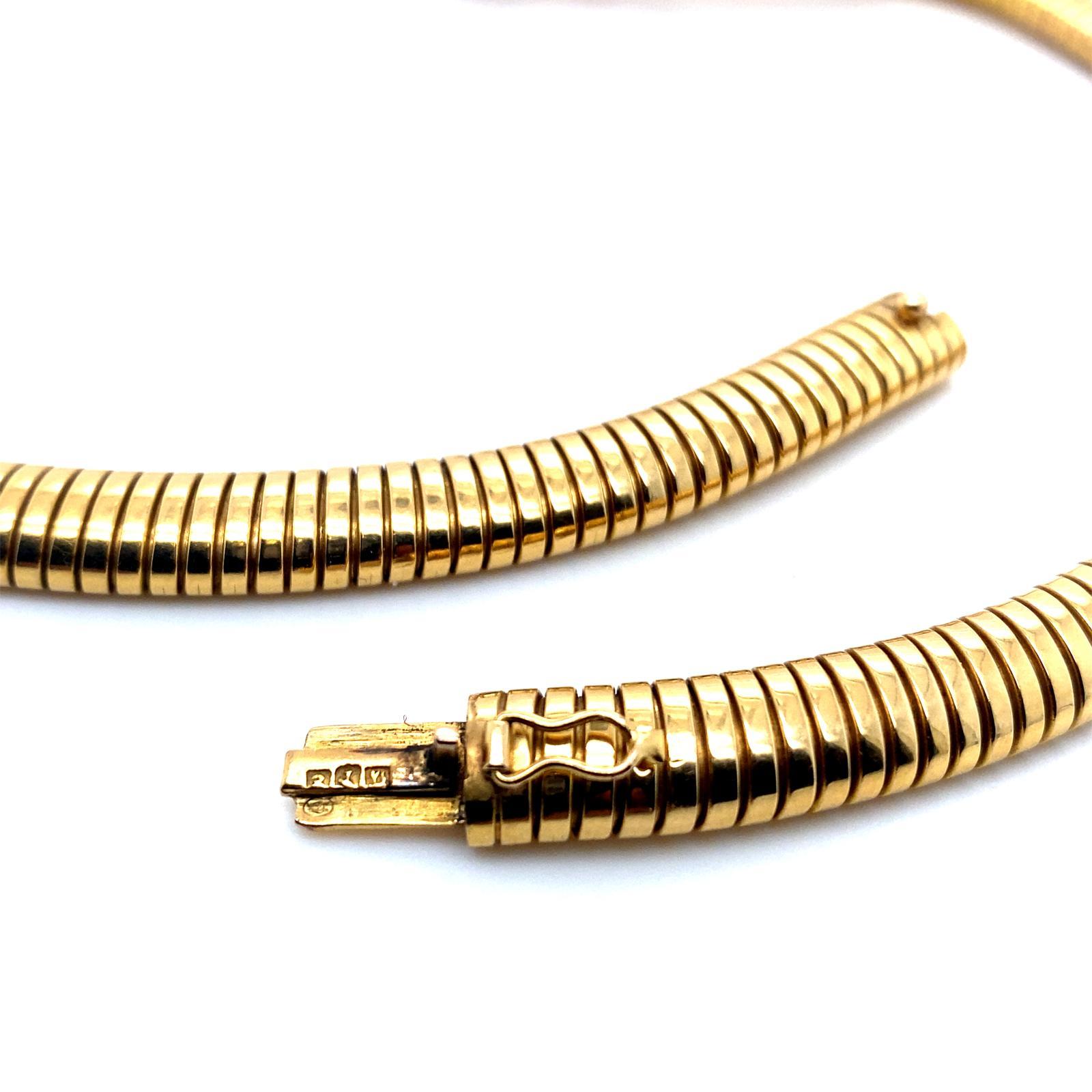 Collar Vintage Tubogas Serpiente Amarillo 18 Kilates de Brevettato en venta 4