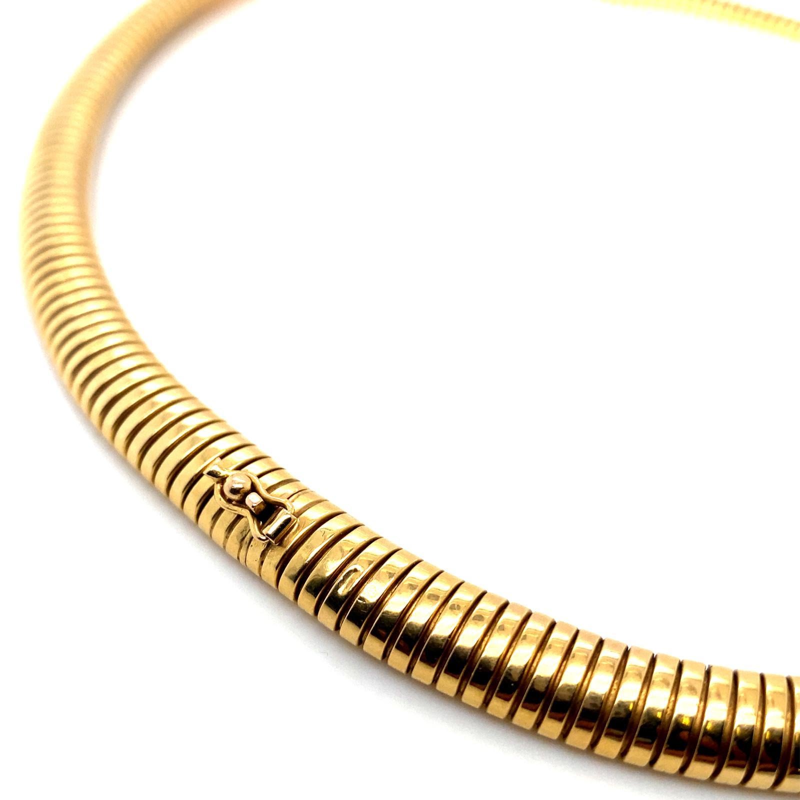 Collar Vintage Tubogas Serpiente Amarillo 18 Kilates de Brevettato en venta 3