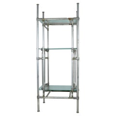 Vintage Tubular Aluminum Industrial Shelving or Étagère